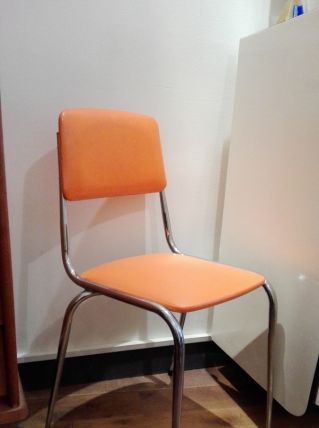 2 Chaises chrome et sky orange