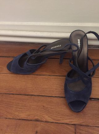 SANDALES À TALONS NEUVES, bleu, T. 38