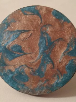 Bague moderne argentée et turquoise