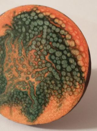 Bague moderne orange et vert