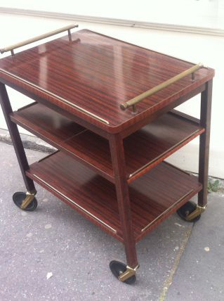 Desserte années 1950-60 en bois plaqué formica