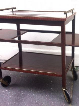 Desserte années 1950-60 en bois plaqué formica