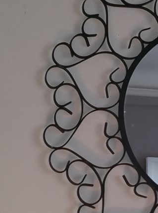 Miroir dentelle métal noir des années 60
