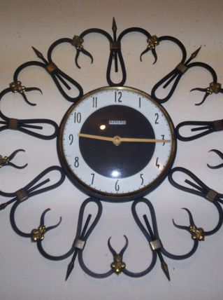 HORLOGE BAYARD MURALE EN METAL GLOBE VERRE 