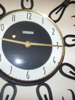 HORLOGE BAYARD MURALE EN METAL GLOBE VERRE 