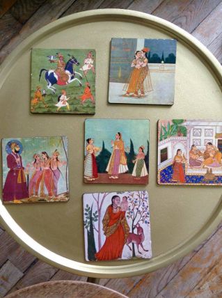 Ensemble 6 Sous verres Hindou