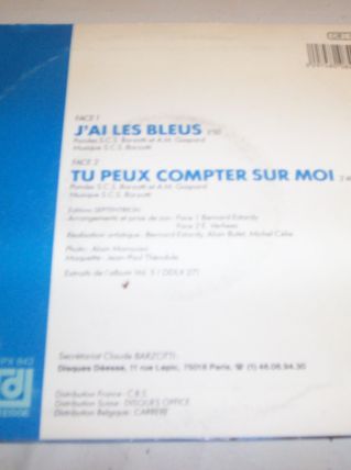 DISQUE 45 TOURS 2 TITRES CLAUDE BARZOTTI 