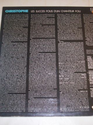 33 tours christophe succés fou d'un chanteur fou 