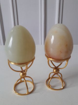 Lot de 2 oeufs en quartz