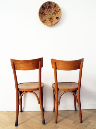 Paire de Chaises bistrot Baumann vintage années 50 