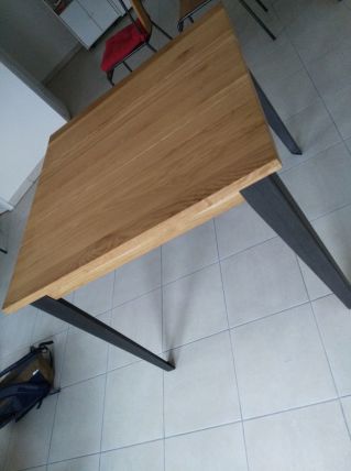 Table style industriel en chêne massif