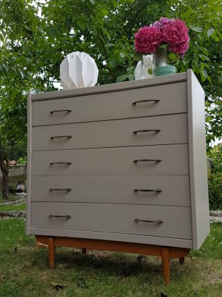 Commode vintage beige rosé bois