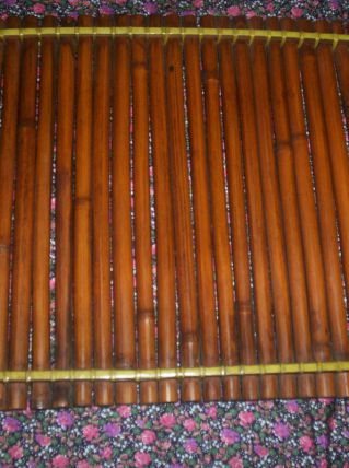 ANCIEN PLATEAU BAMBOU des années 1960 40 cm par 30 cm 
