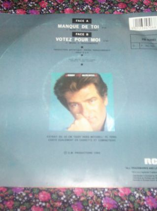 disque 45 tours 2 titres eddy mitchell MANQUE DE TOI 