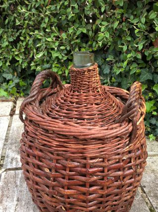 Dame-Jeanne, habillage osier, contenance 10L, années 1930
