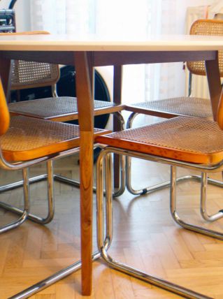 Lot de 4 Chaises design Cesca B32 par Marcel Breuer