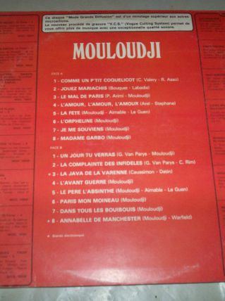 disque 33 tours 16 titres mouloudji 