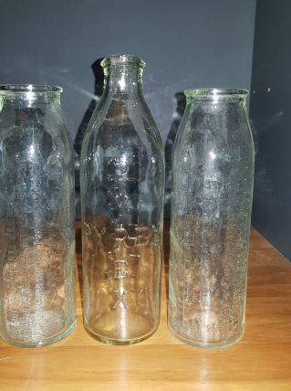 Lot de 3 biberons verre