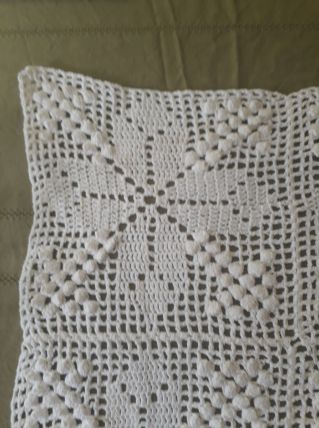 napperon carré 40x40 cm, réalisé main, vintage