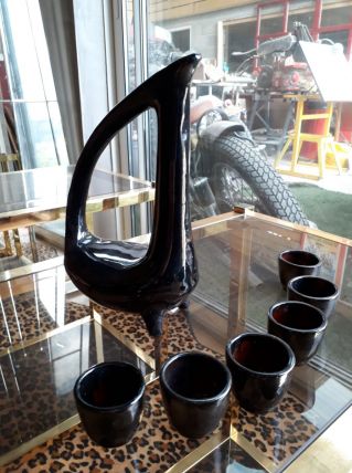 original service liqueur ceramique 1950