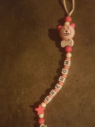 Attache tétine personnalisée prénom 