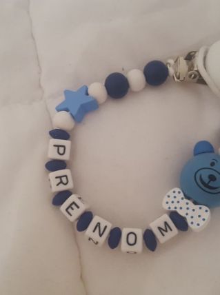 Attache tétine personnalisée prénom 