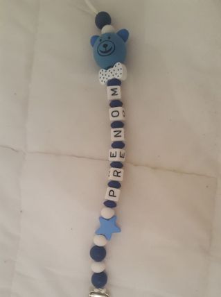 Attache tétine personnalisée prénom 