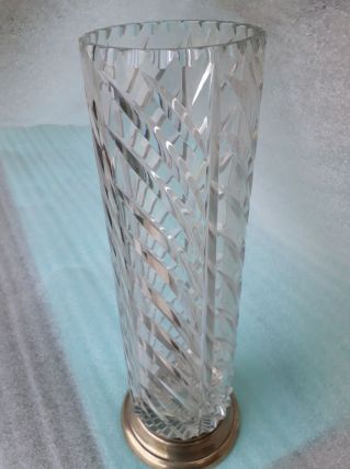 grand vase cristal tailler art deco