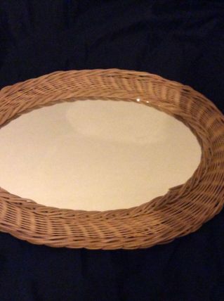 Miroir ovale rotin