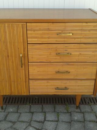 Petit bahut enfilade en rotin