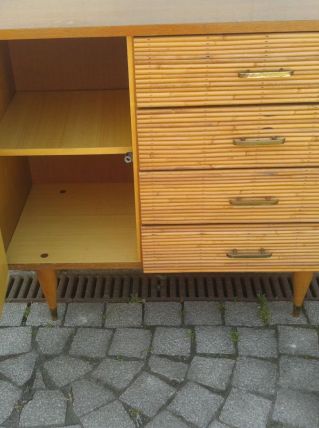 Petit bahut enfilade en rotin