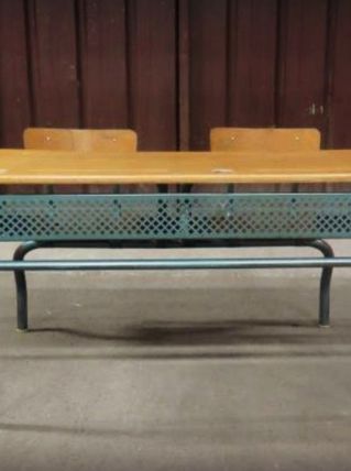 Pupitre écolier vintage bois et metal