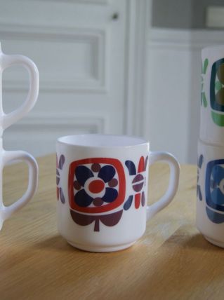 5 mugs Mobil Arcopal 70's