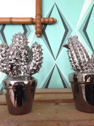 Duo de cactus en métal 