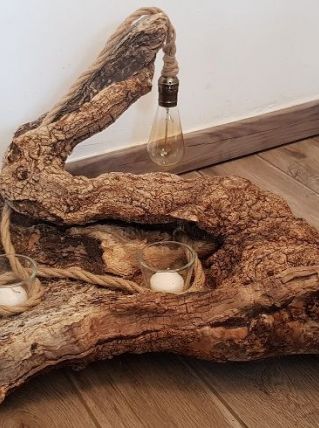 lampe artisanale bougies + ampoule