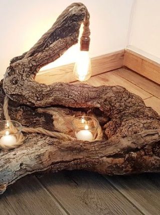 lampe artisanale bougies + ampoule