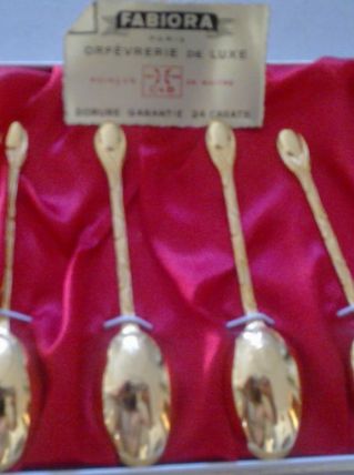 cuilleres café fabiora dorées 24 carats neuves