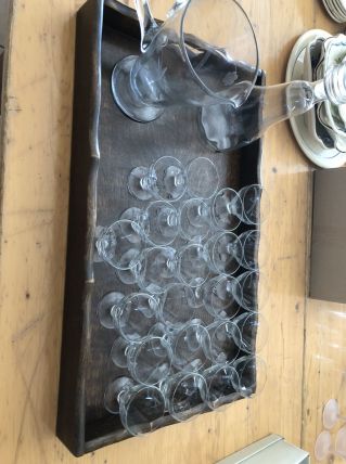 Service verres à liqueurs avec ses deux carafes