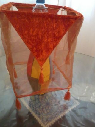 abat jour orange style oriental