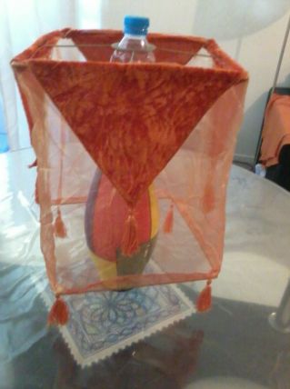 abat jour orange style oriental