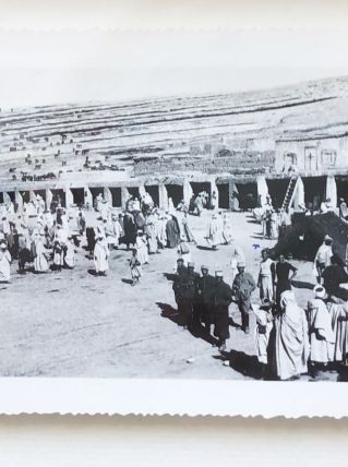 Photo vintage le souk de Marrakech - Maroc - 1934