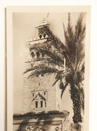 Photo vintage la Koutoubia Marrakech Maroc années 30