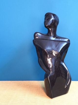 Buste femme en céramique art déco 