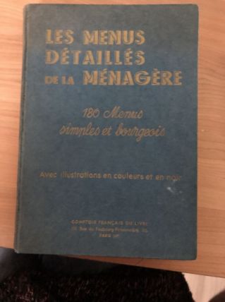 LES MENUS DETAILLES DE LA MENAGERE Ed 1937