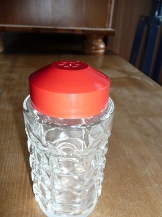 Sucrier ou salière verre épais à facettes vintage