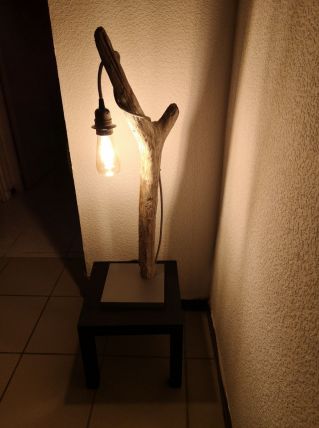 Lampe bois flotté 
