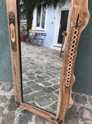 Miroir  ethnique naturel-brute