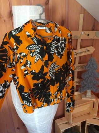 Chemise pour femme colorée orange taille XS Mango