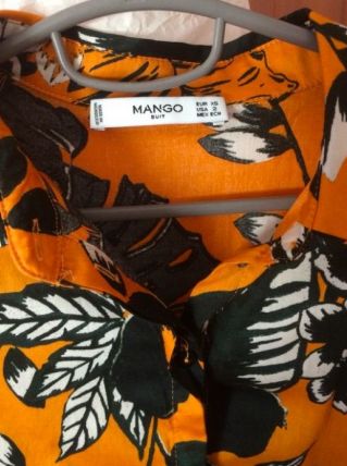Chemise pour femme colorée orange taille XS Mango