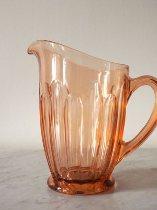 Pichet à eau en verre ambré Art Déco